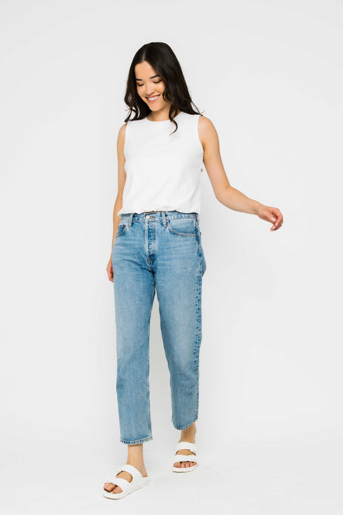 Ginny-Eyelet Gathered Tank